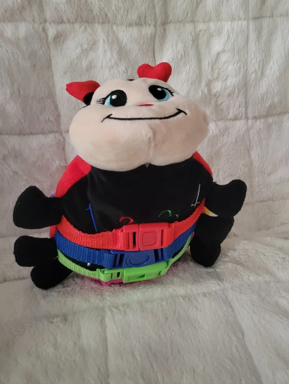 Becly Ladybug Stuffed Animal Buckles And Zipper  Toy - Red, Black Multicor